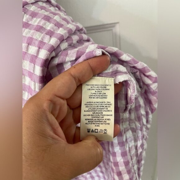 Free People Zinnia Maxi Dress In Violet Combo Size L purple Gingham - Picture 5 of 10